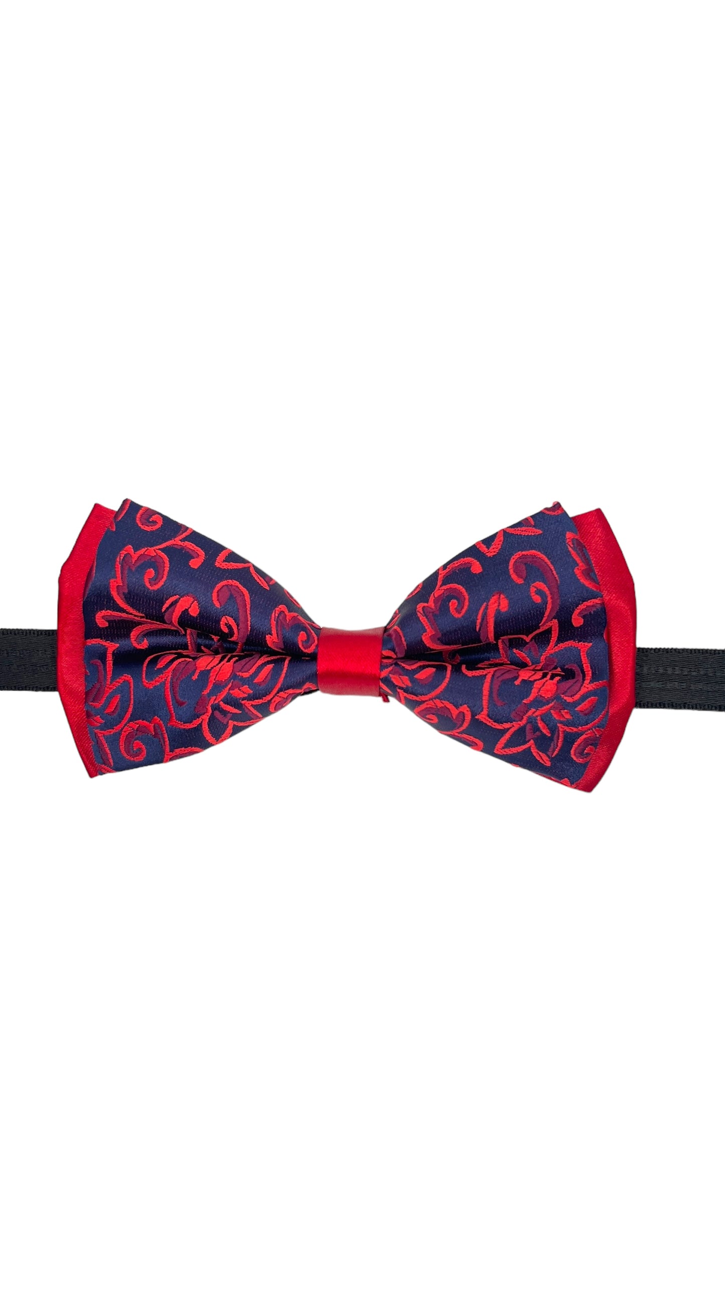 Red Blue Geometric Double Layered Bowtie