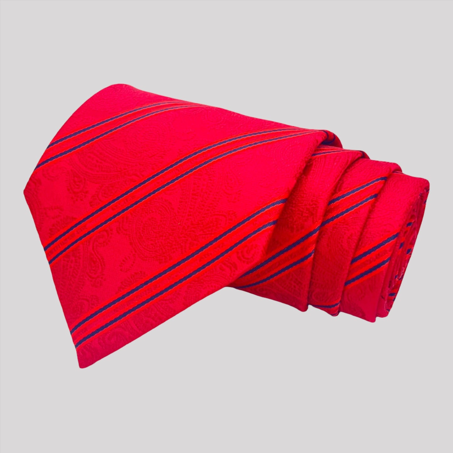 Red Self Stripe Tie Combo