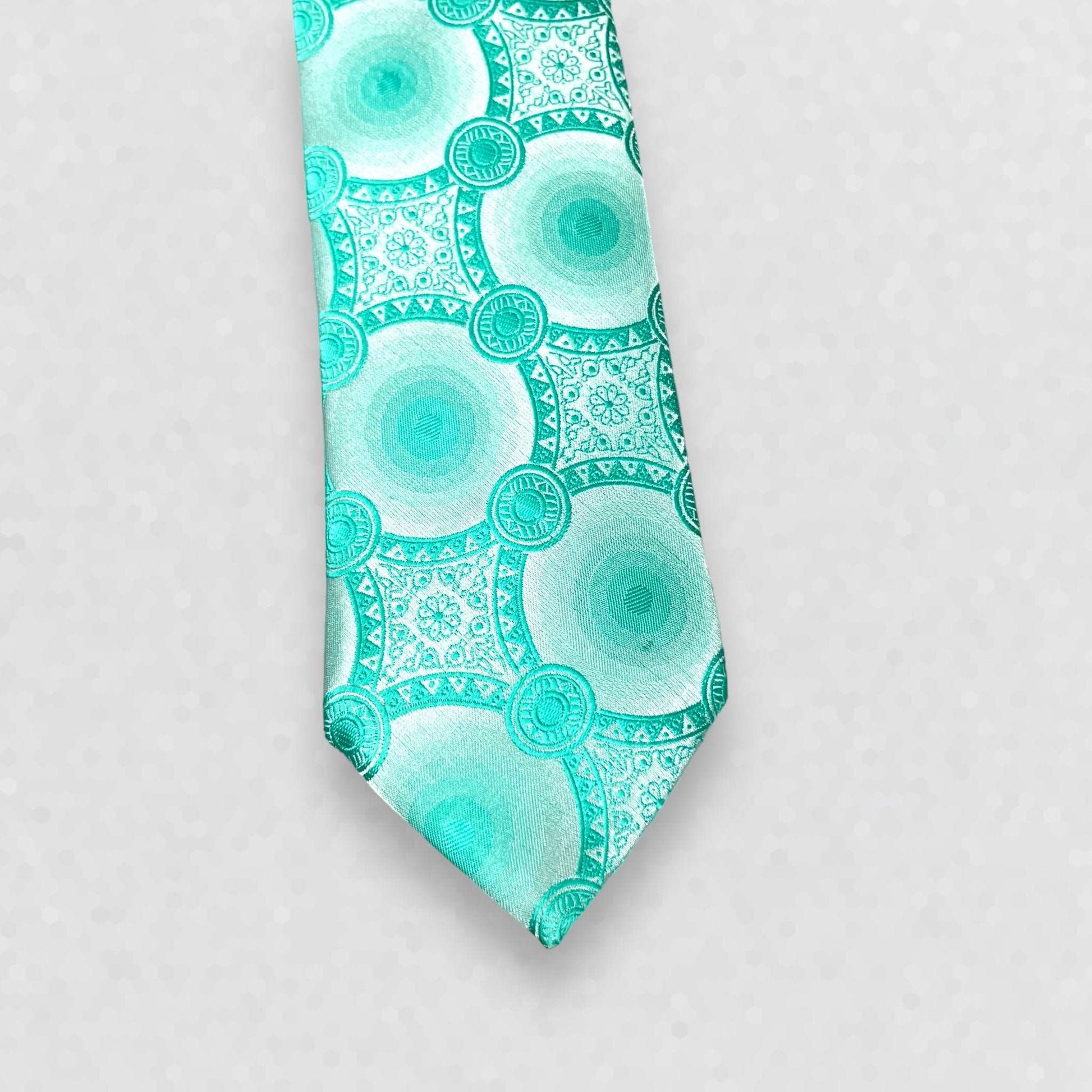 Cyan Geometric Tie