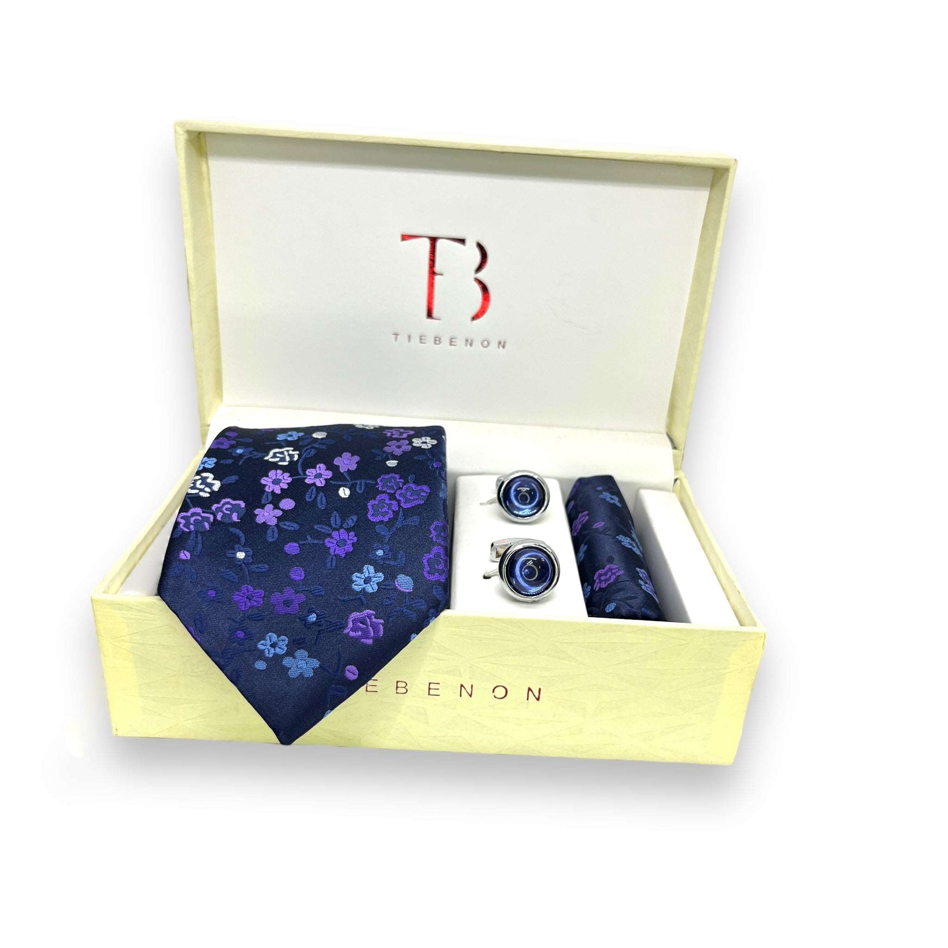 Blue And Purple Floral Tie Combo