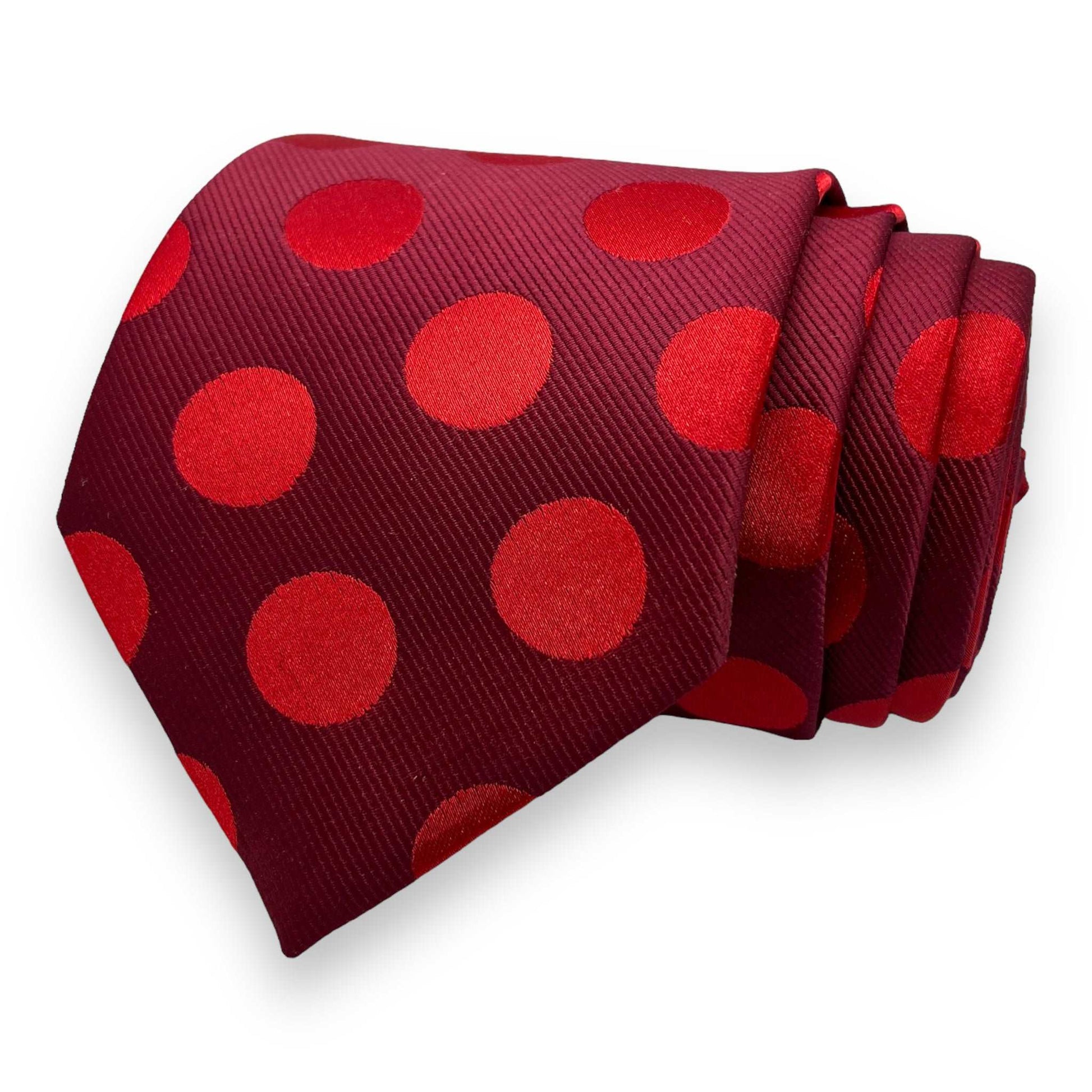 Burgundy Polka Dot Tie