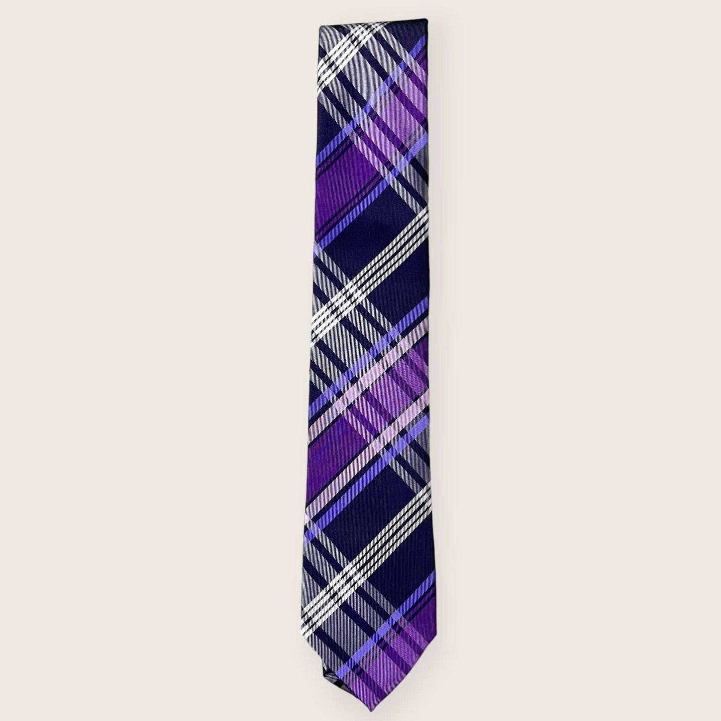 Blue And Purple Plaid Tie