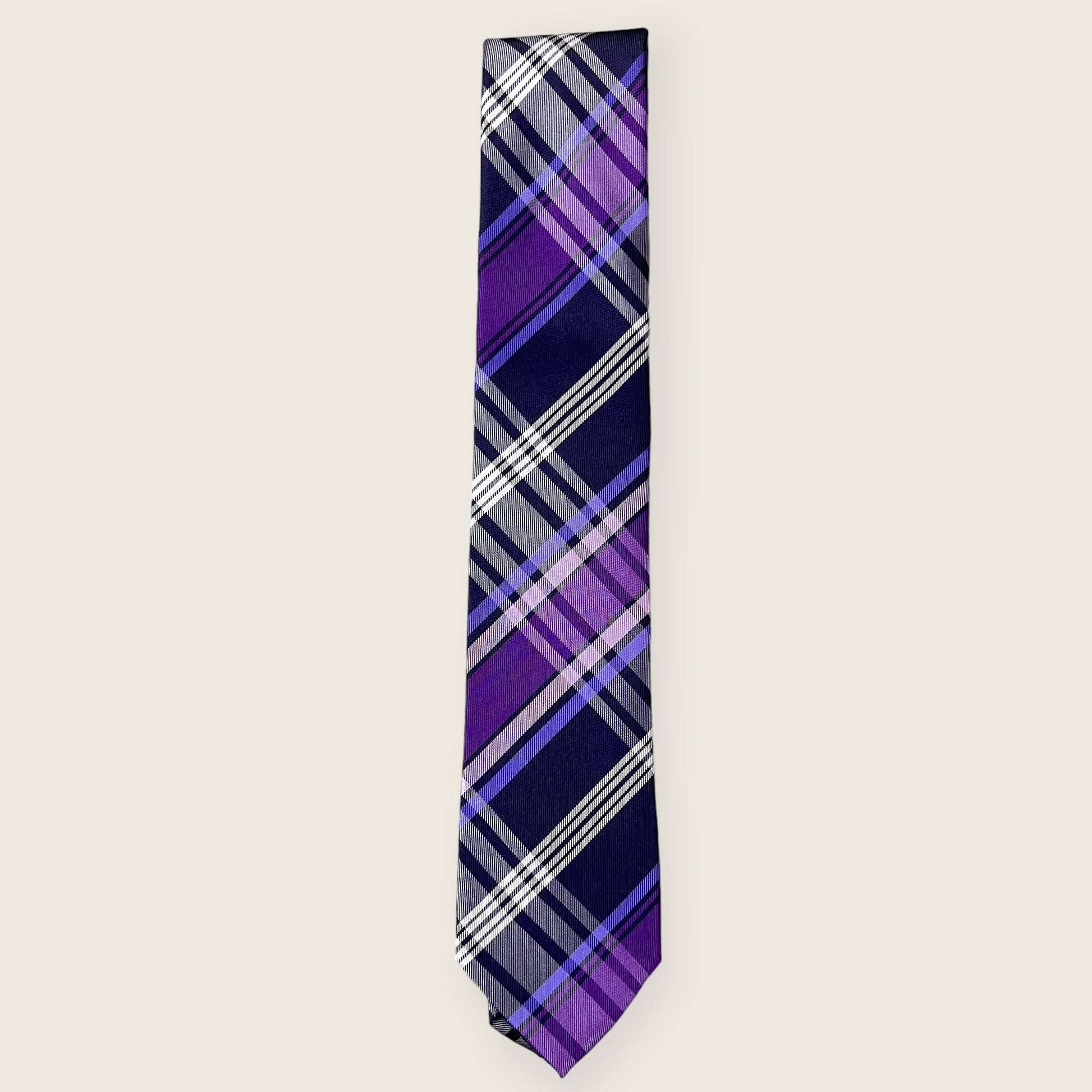 Blue And Purple Plaid Tie