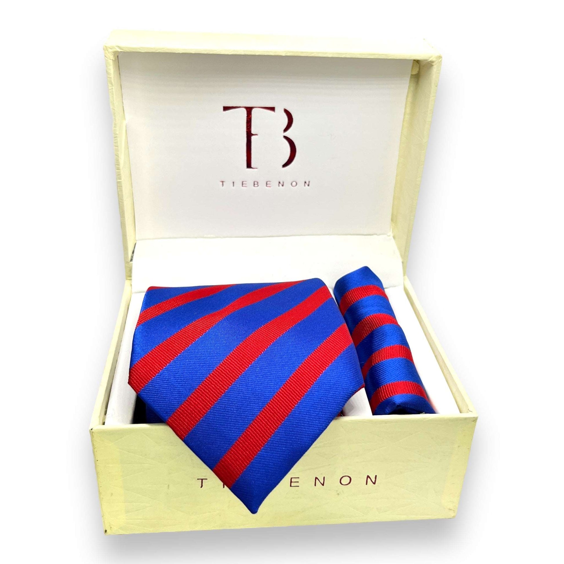 Blue And Red Stripe Tie Combo