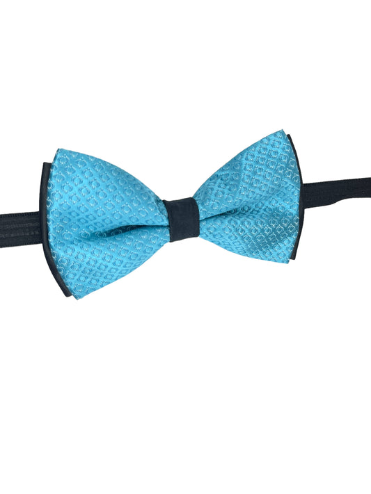 Light Blue Self Designed Double Layered Bowtie