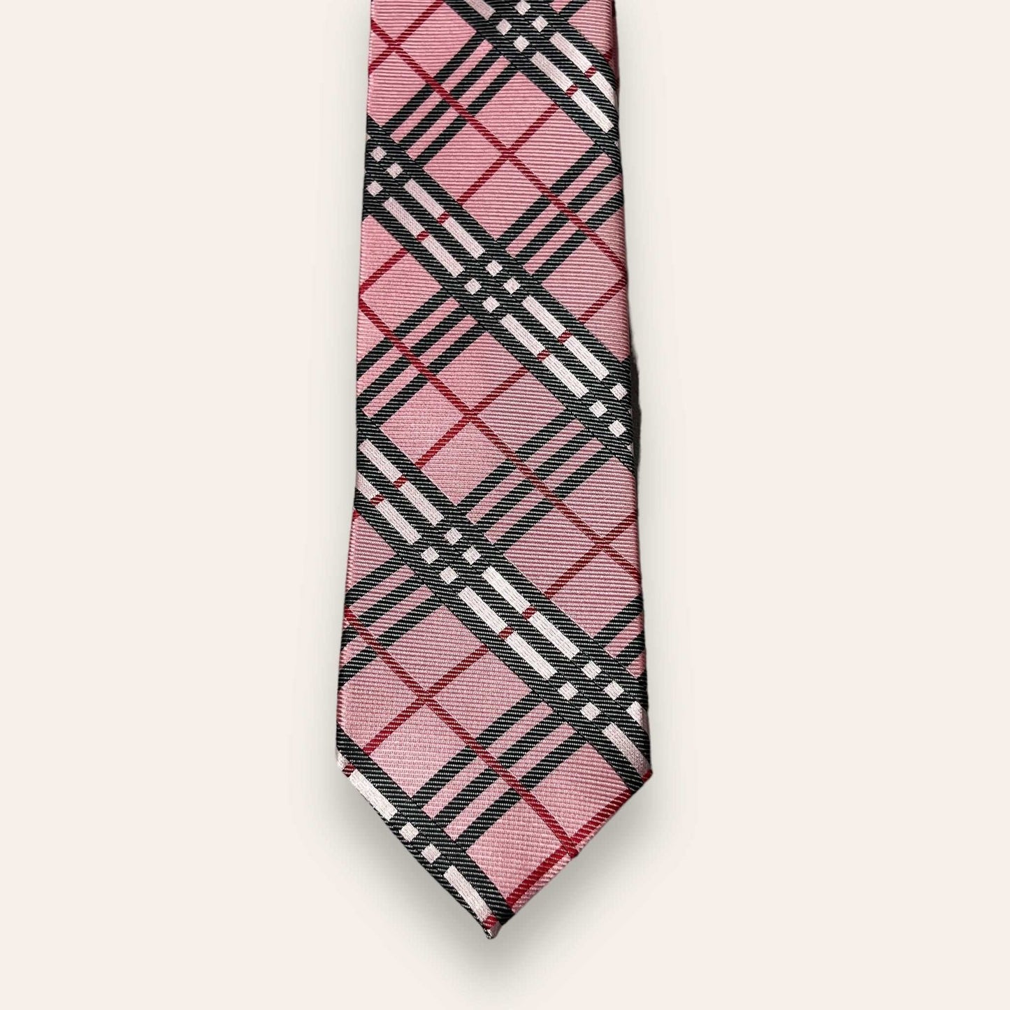 Pink Burberry Check Tie