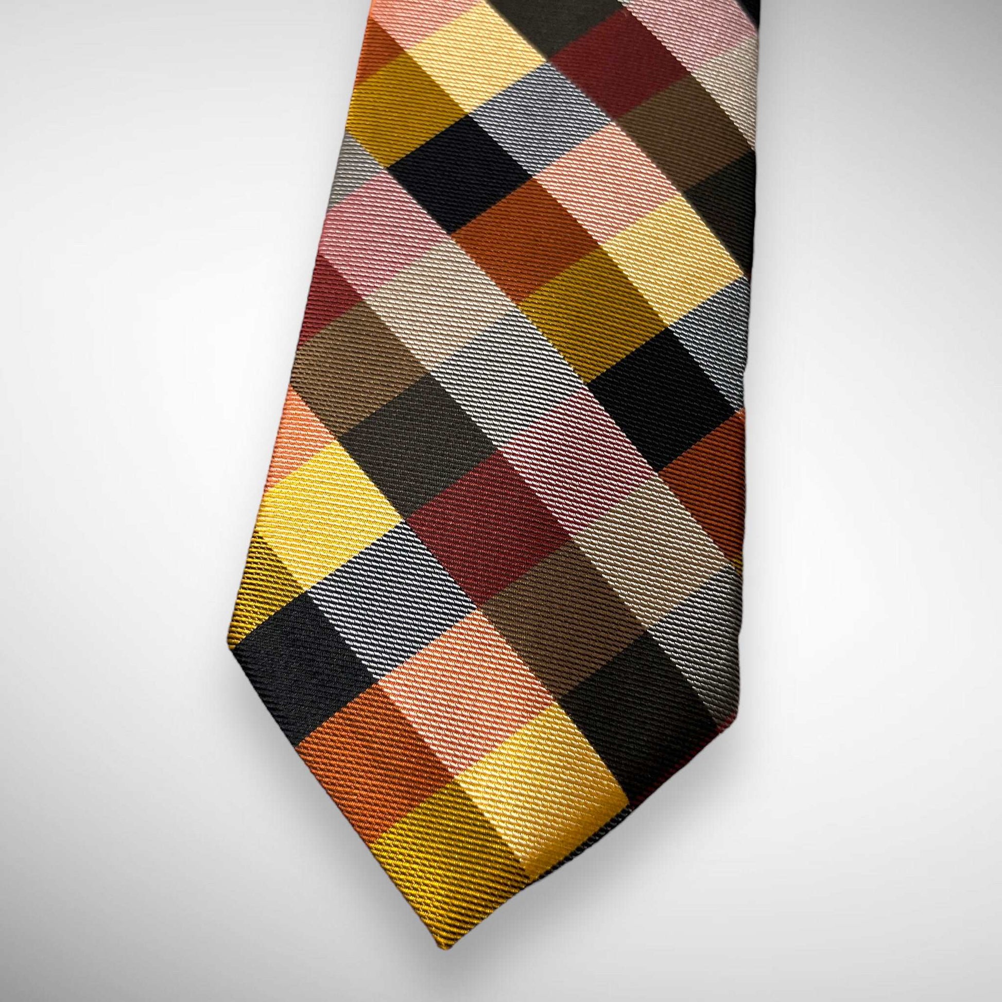 Mustard And Black Plaid Tie