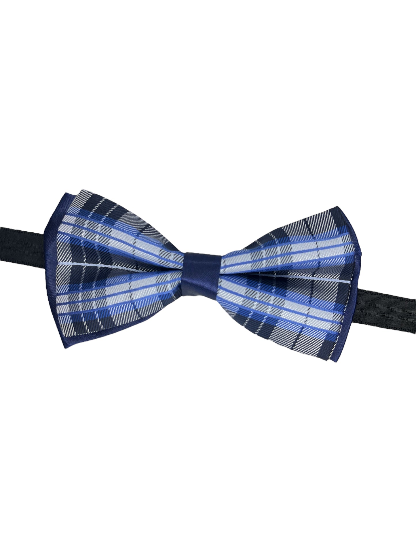 Blue Check Double Layered Bowtie