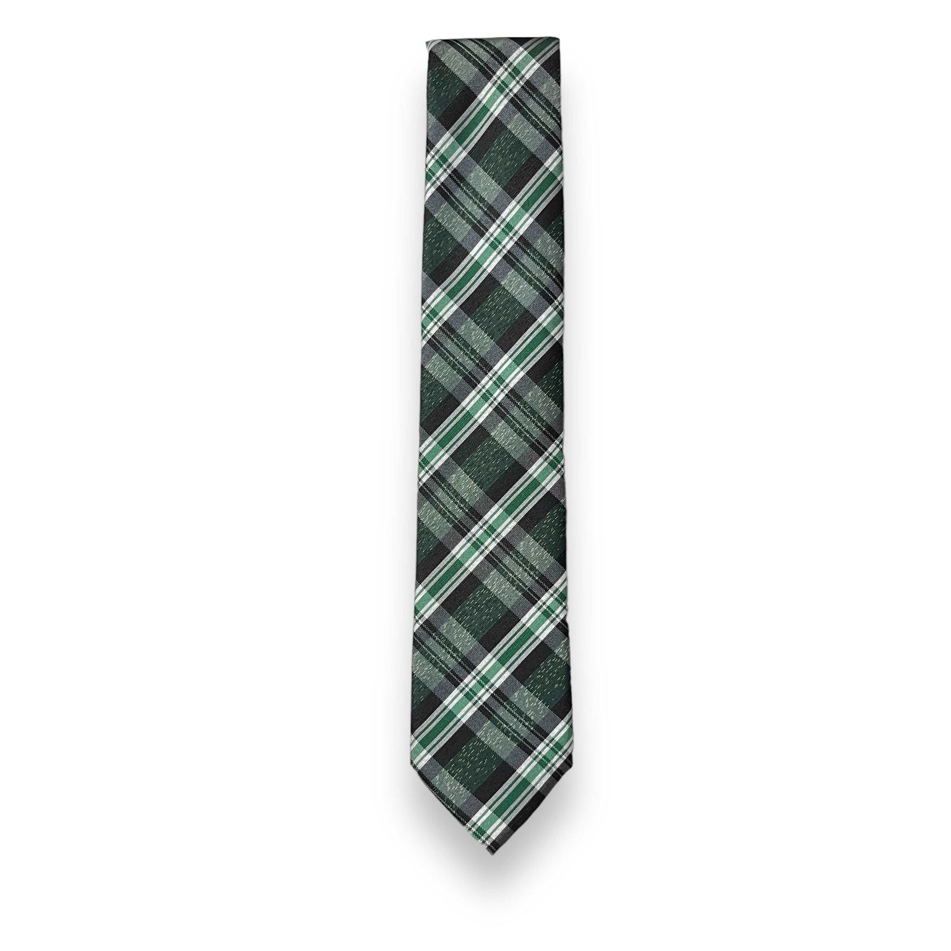 Bottle Green Plaid Tie