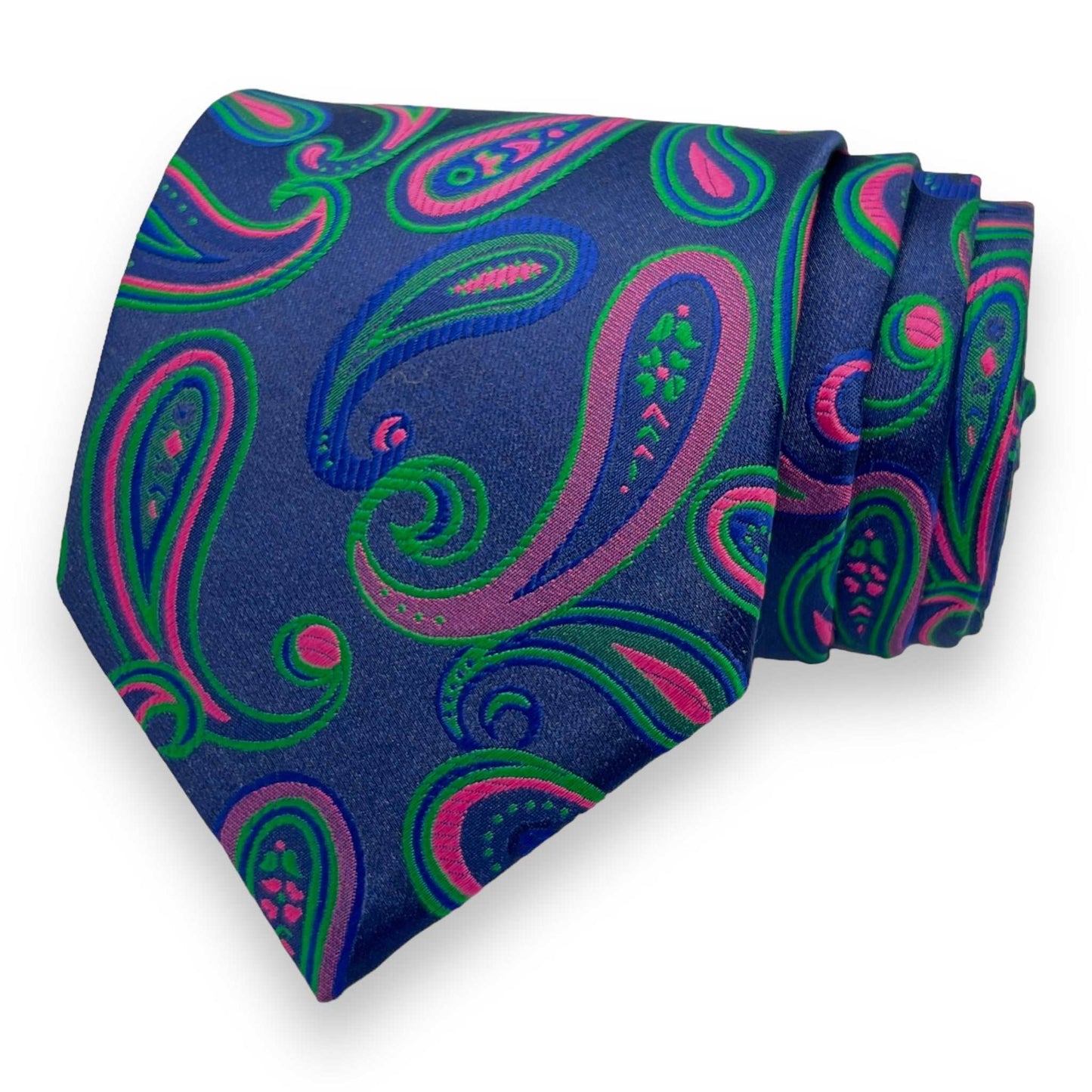 Blue And Green Paisley Tie Combo