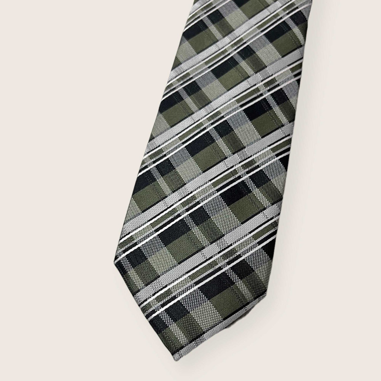 Olive Green Plaid Tie