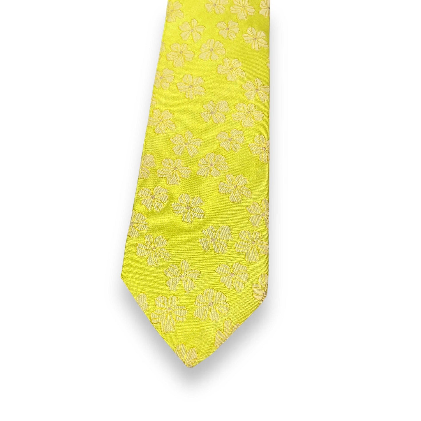 Neon Green Floral Tie