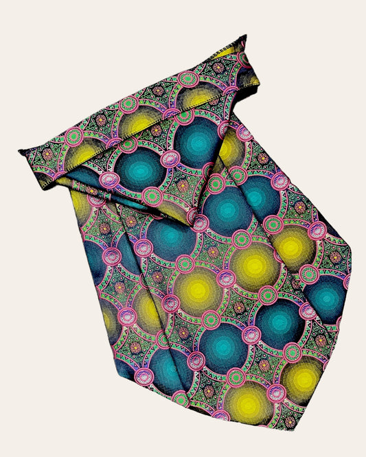 Multicolored Geometric Cravat Tie