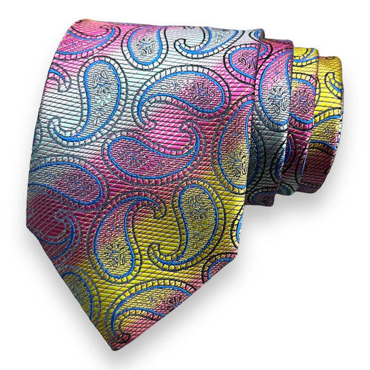 Multicolor Stripes And Blue Paisley Tie Combo