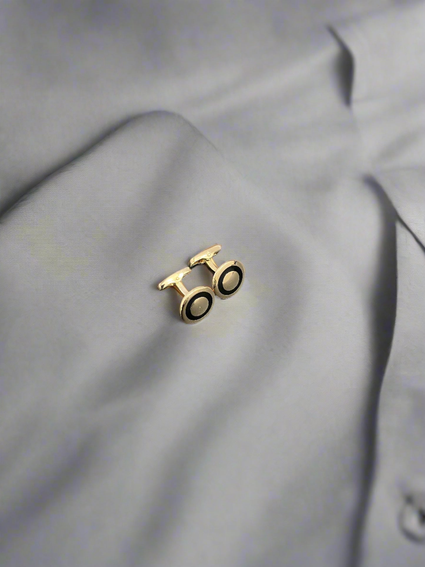 Round Ring Golden Cufflinks