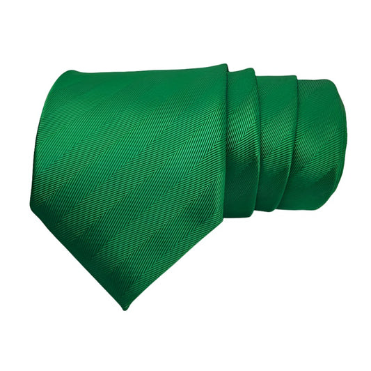 Green Self Herringbone Solid Tie Combo