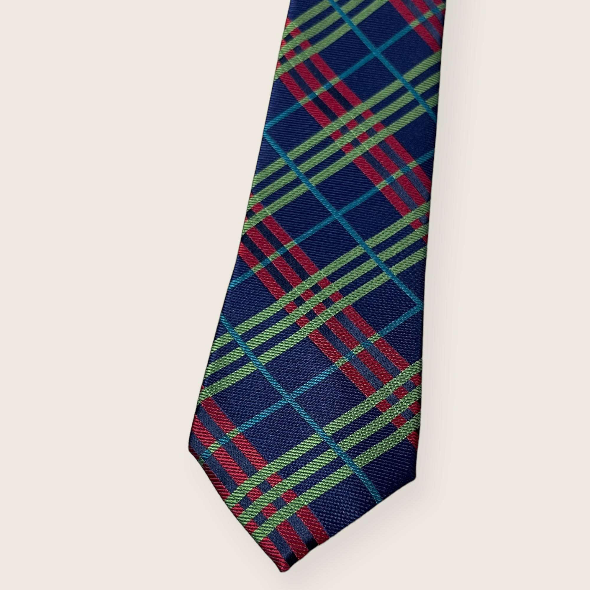 Blue Burberry Check Tie Tie Benon