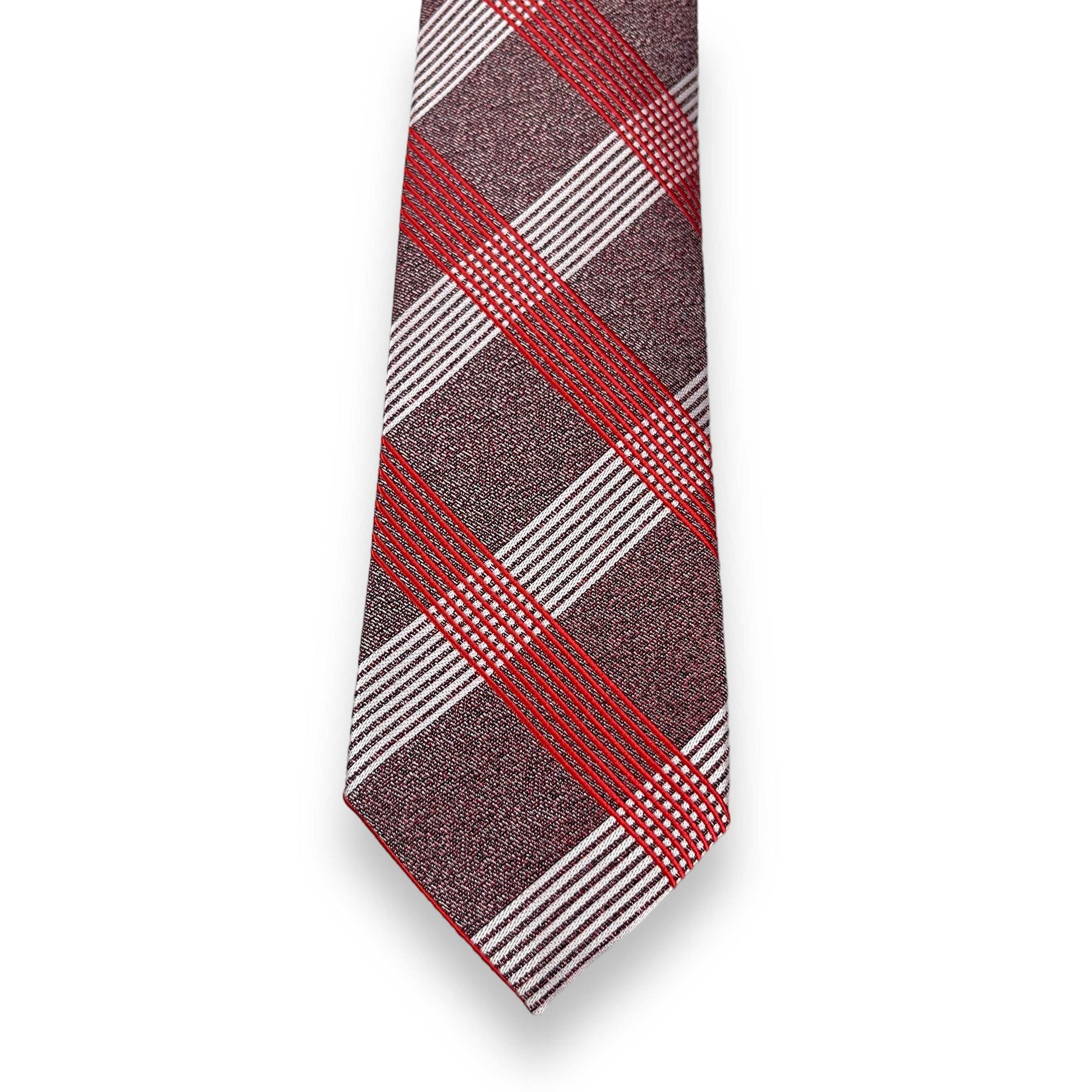 Maroon Plaid Tie