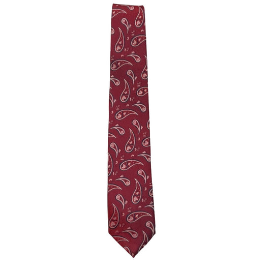 Red Paisley Microsilk Tie