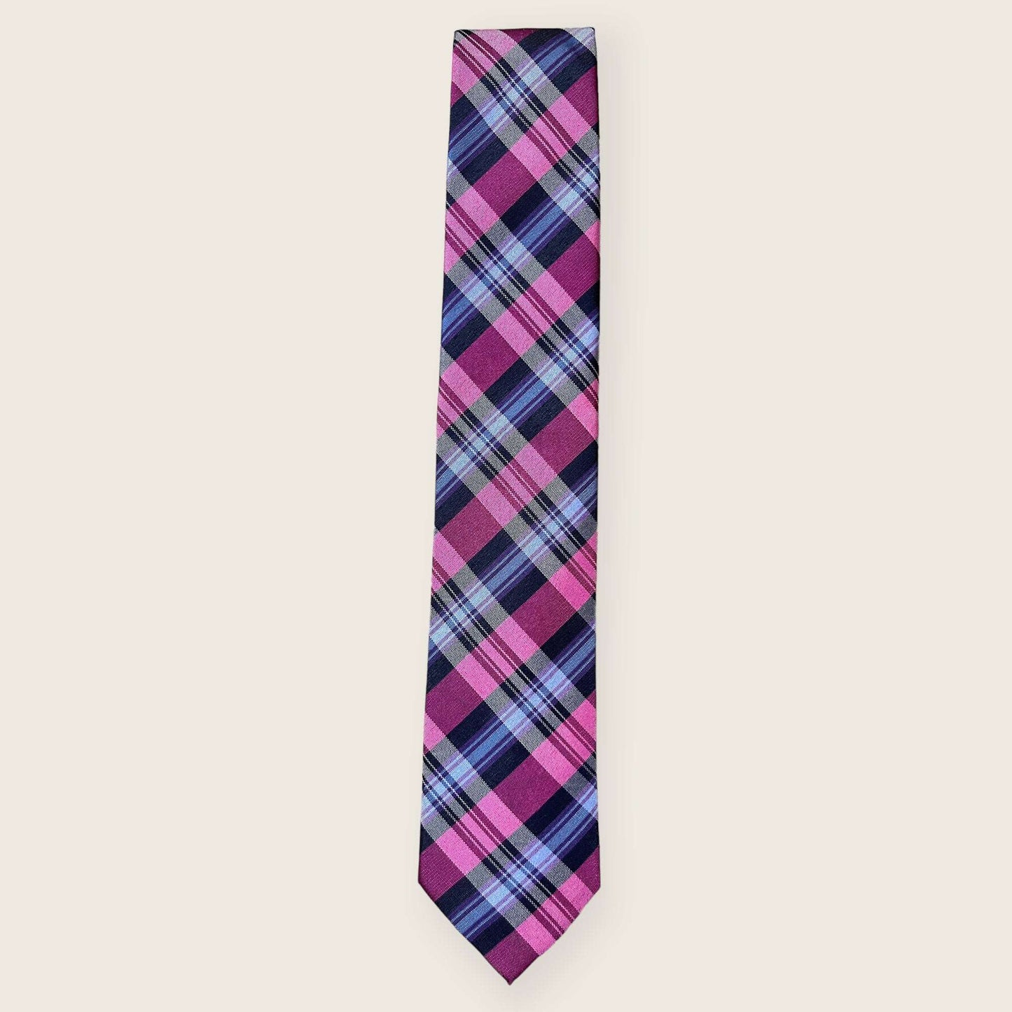 Magenta Plaid Tie