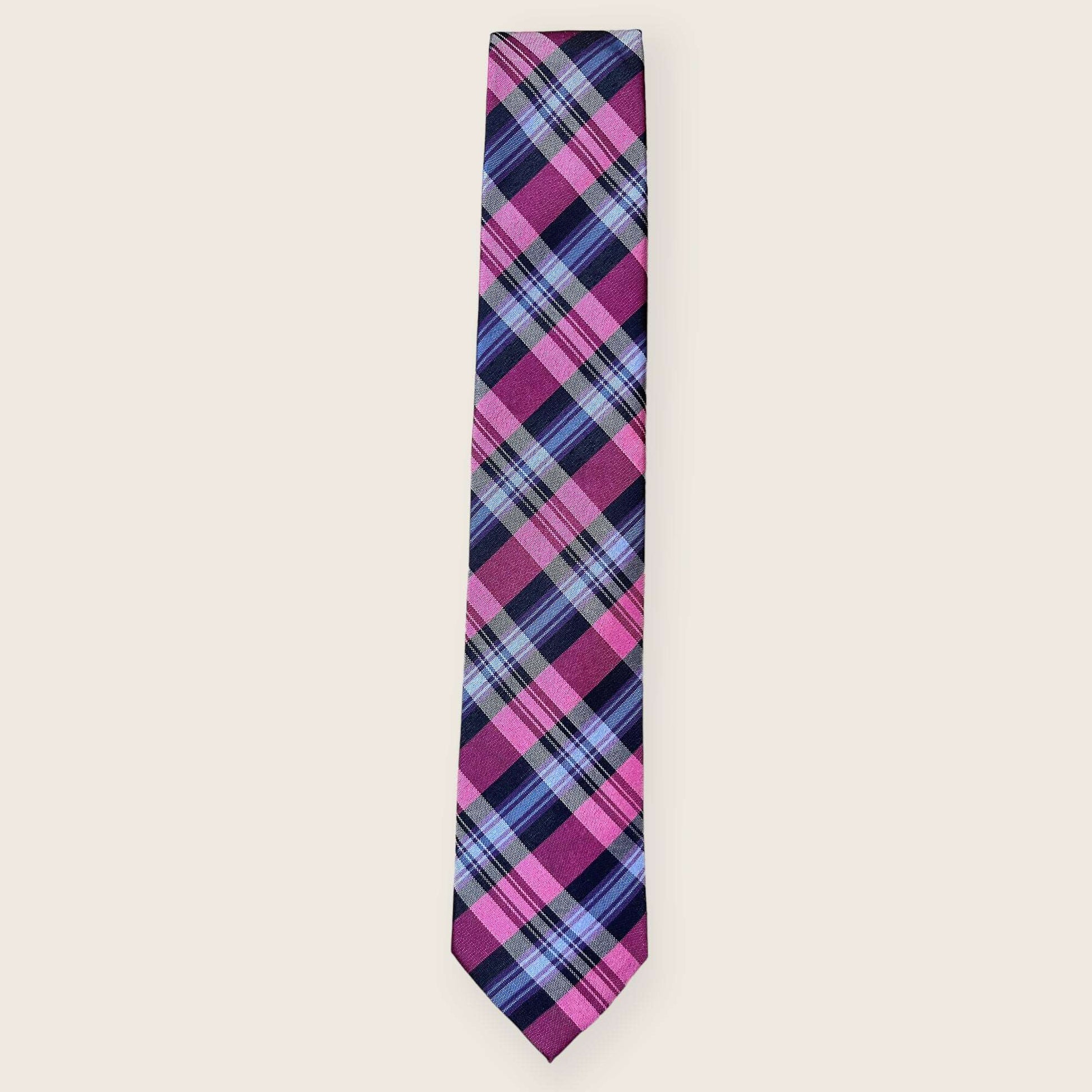 Magenta Plaid Tie