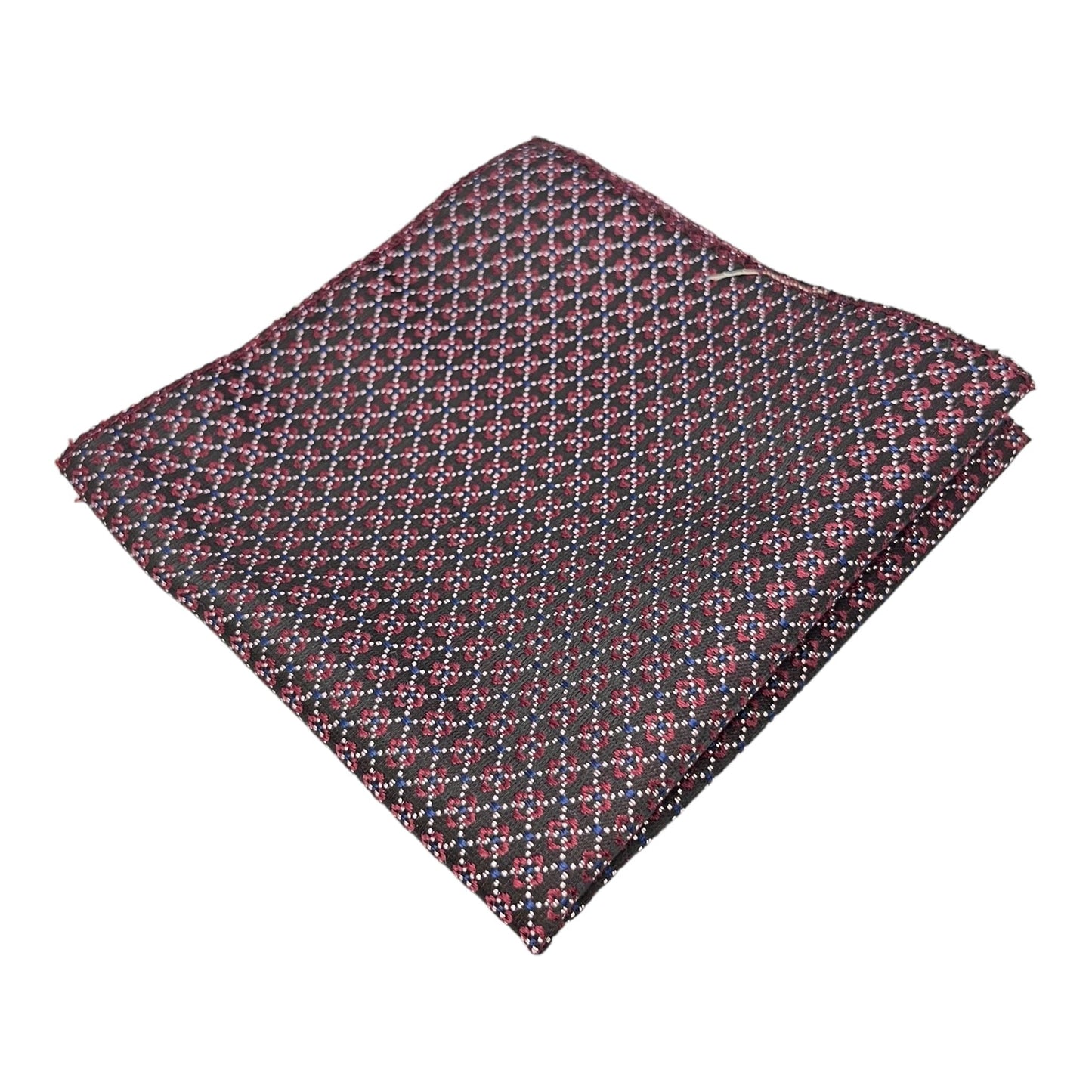 White Circular Burgundy Woollen Tie