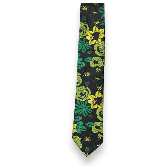 Black Floral Tie