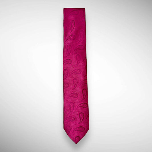 Magenta Self Paisley Tie