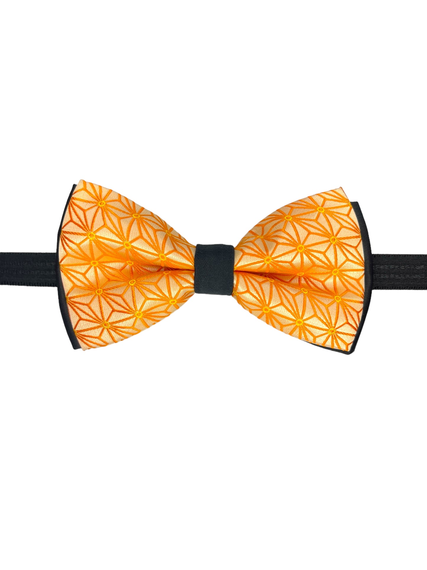 Orange Geometric Double Layered Bowtie