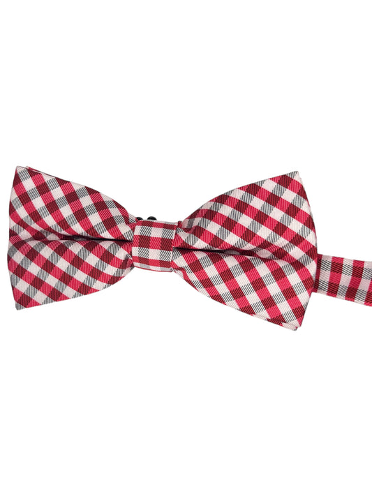 Red And White Checkered Double Layered Bowtie