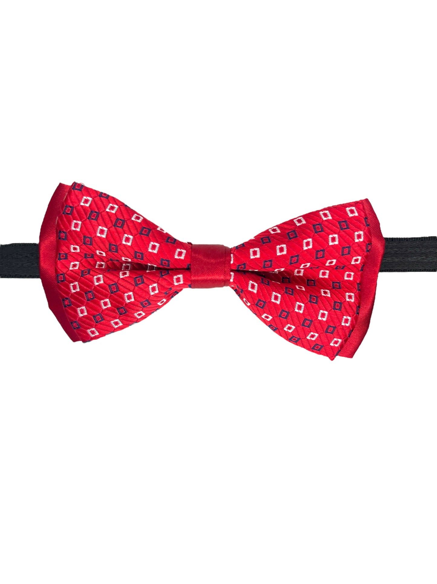 Red Geometric Double Layered Bowtie