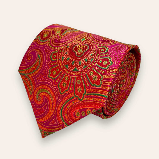 Magenta Paisley Tie