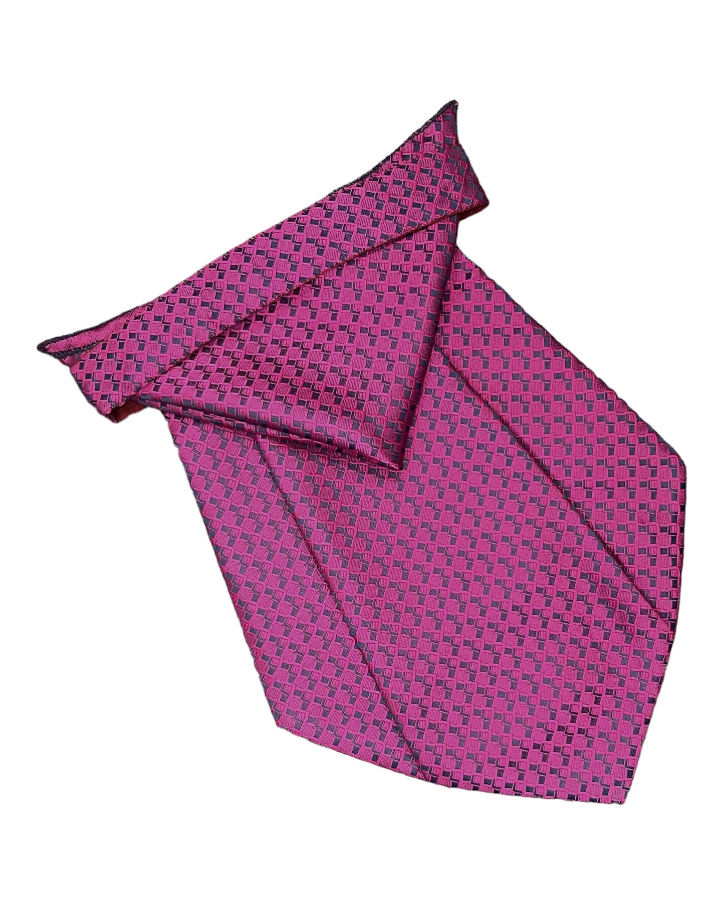 Dark Pink Geometric Cravat Tie