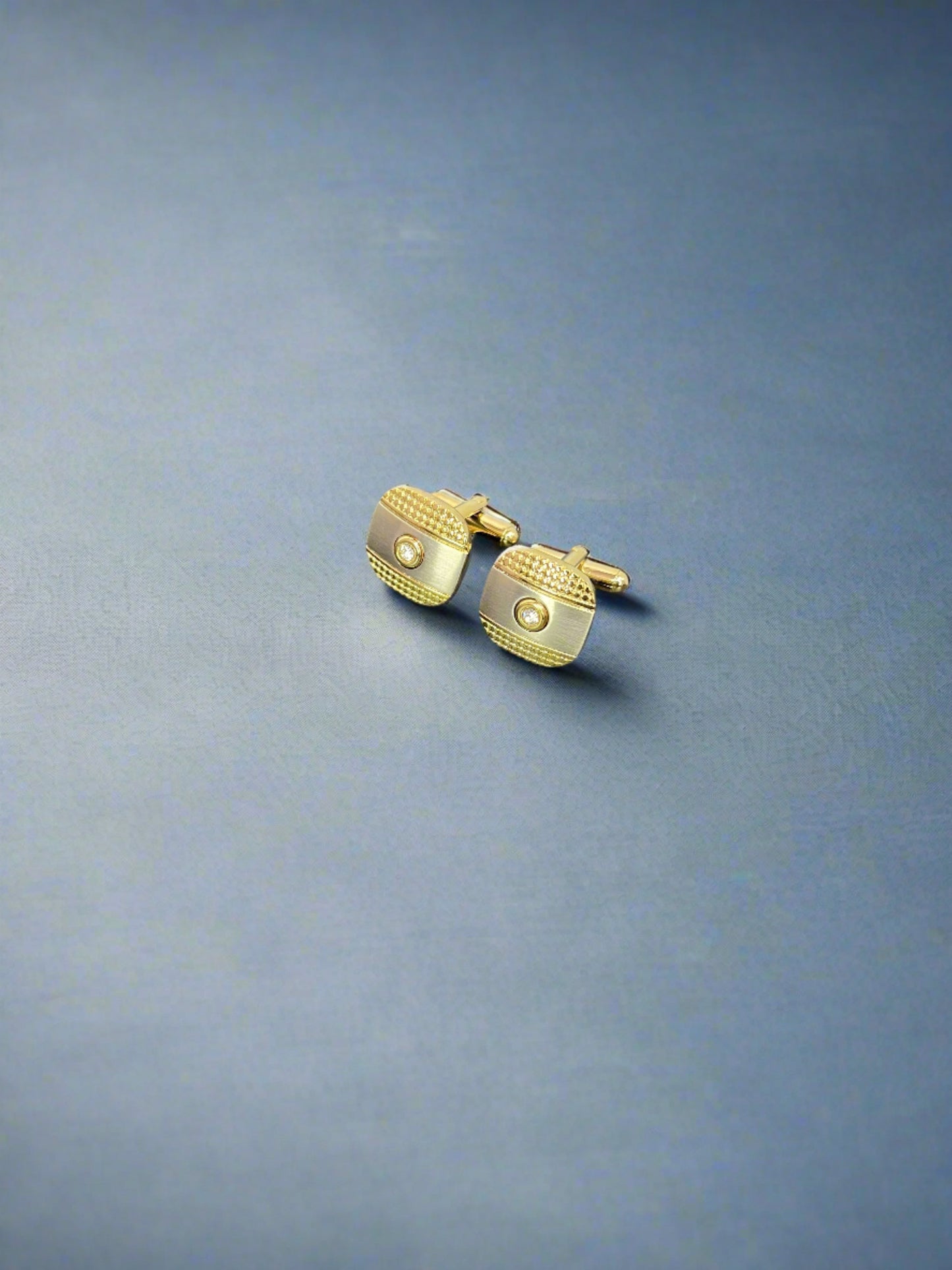 Stone Silver And Gold Cufflinks