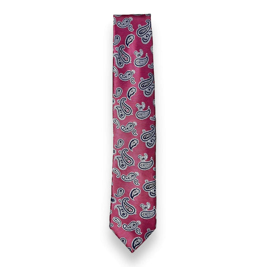 Pink And Grey Paisley Tie