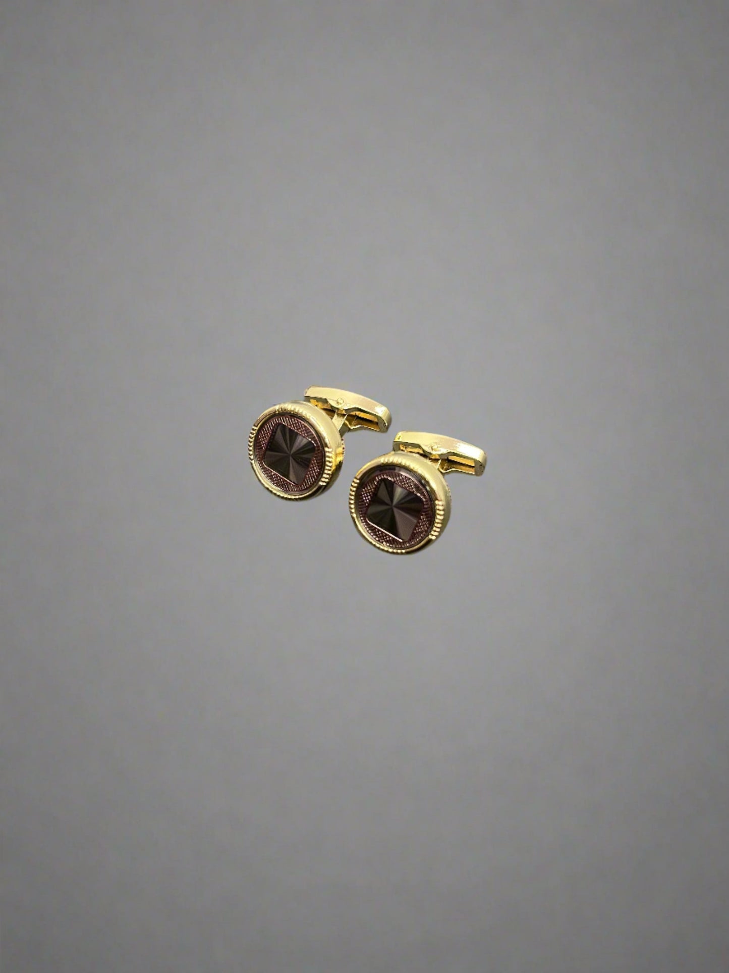 Prism Textured Gold Plated Cufflinks