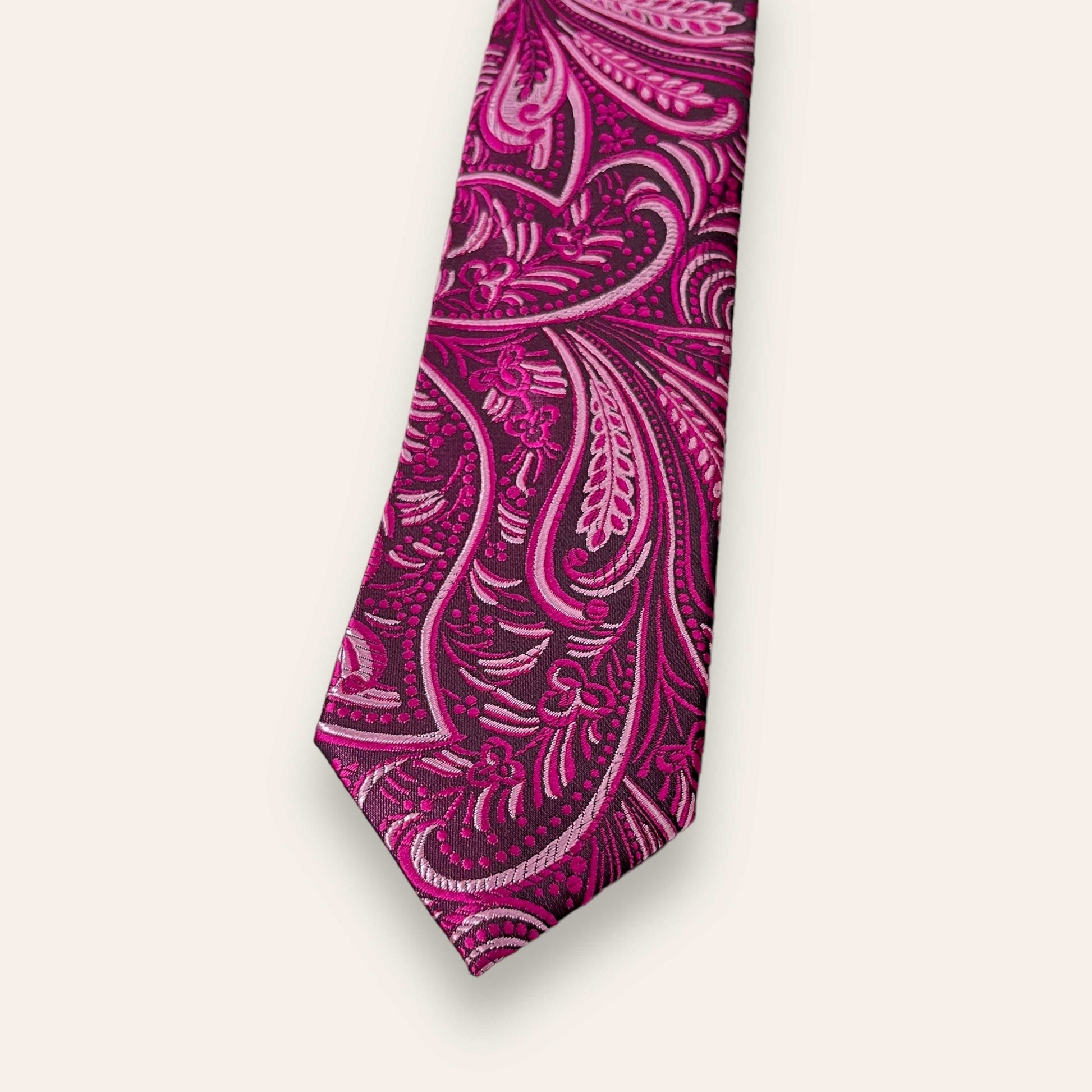 Magenta Paisley Tie