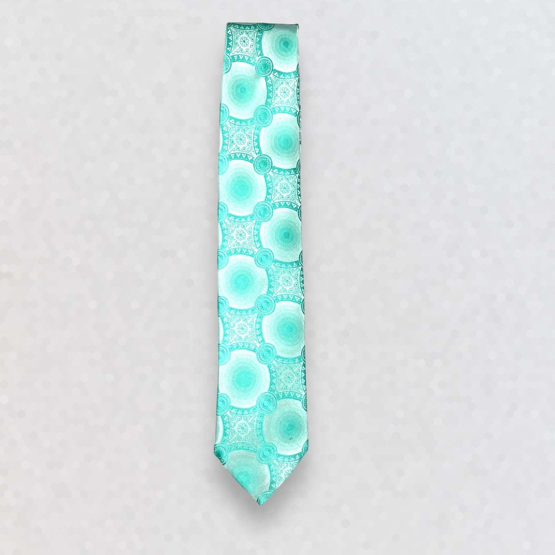 Cyan Geometric Tie