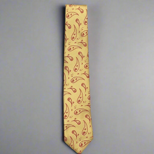 Yellow With Red Paisley Tie