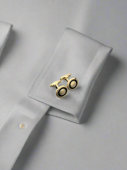 Round Ring Golden Cufflinks