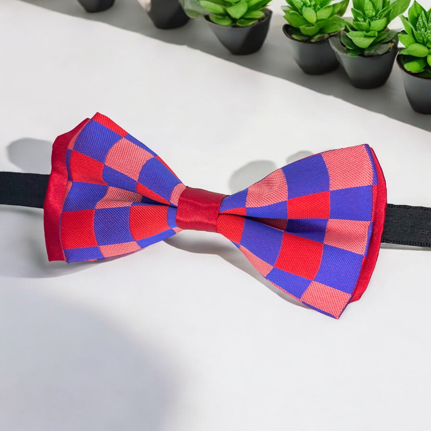 Checkered Double Layer Bow tie