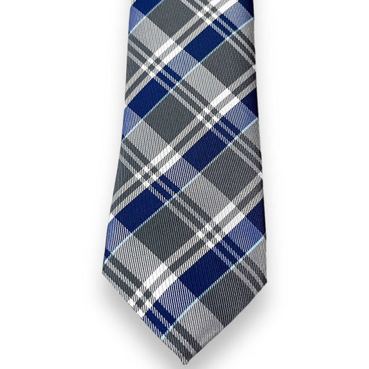 Blue And Grey Plaid Tie