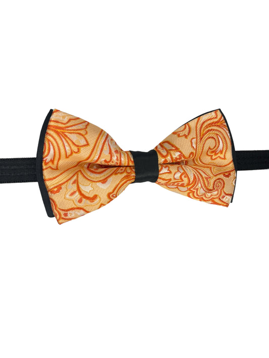 Peach Paisley Double Layered Bowtie