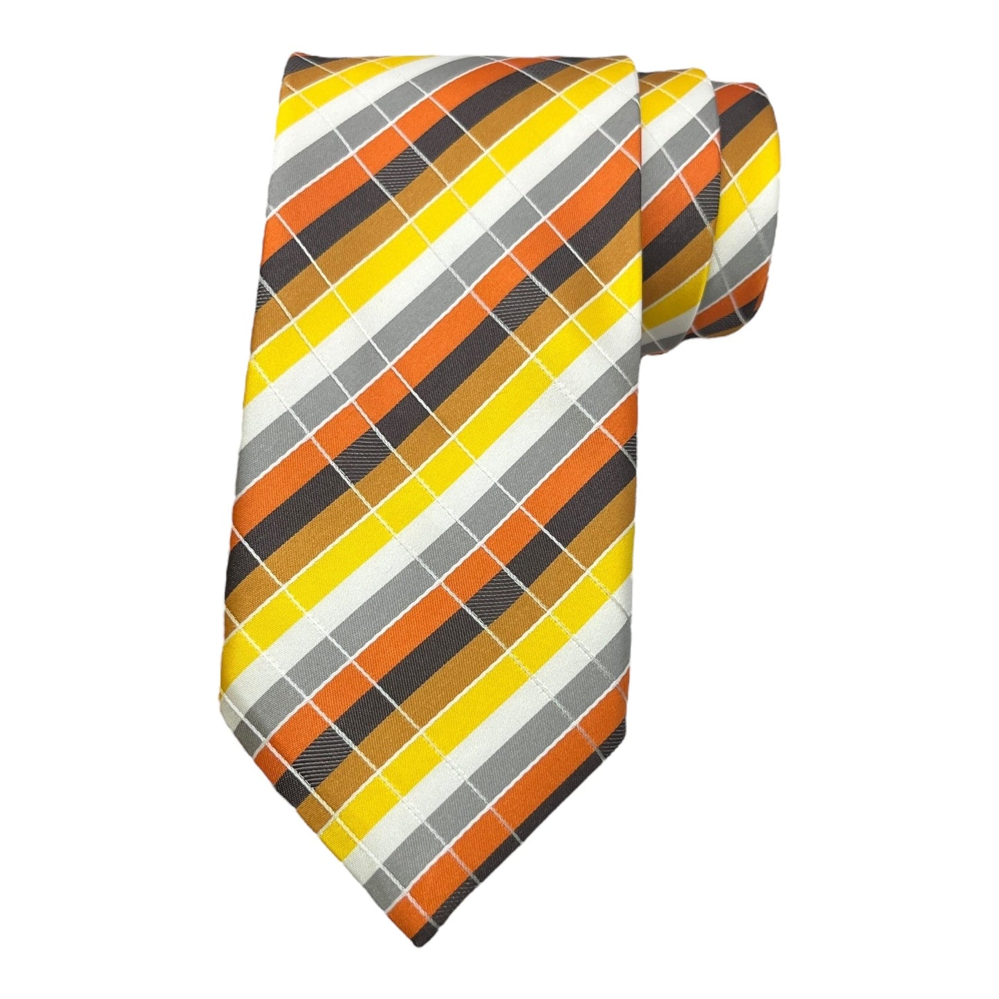 Multicolored Plaided Tie And Pocket Square Combo