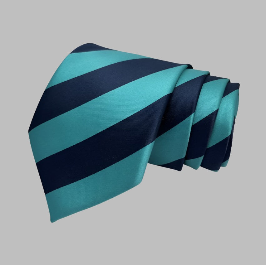 Teal Blue Stripe Tie Combo