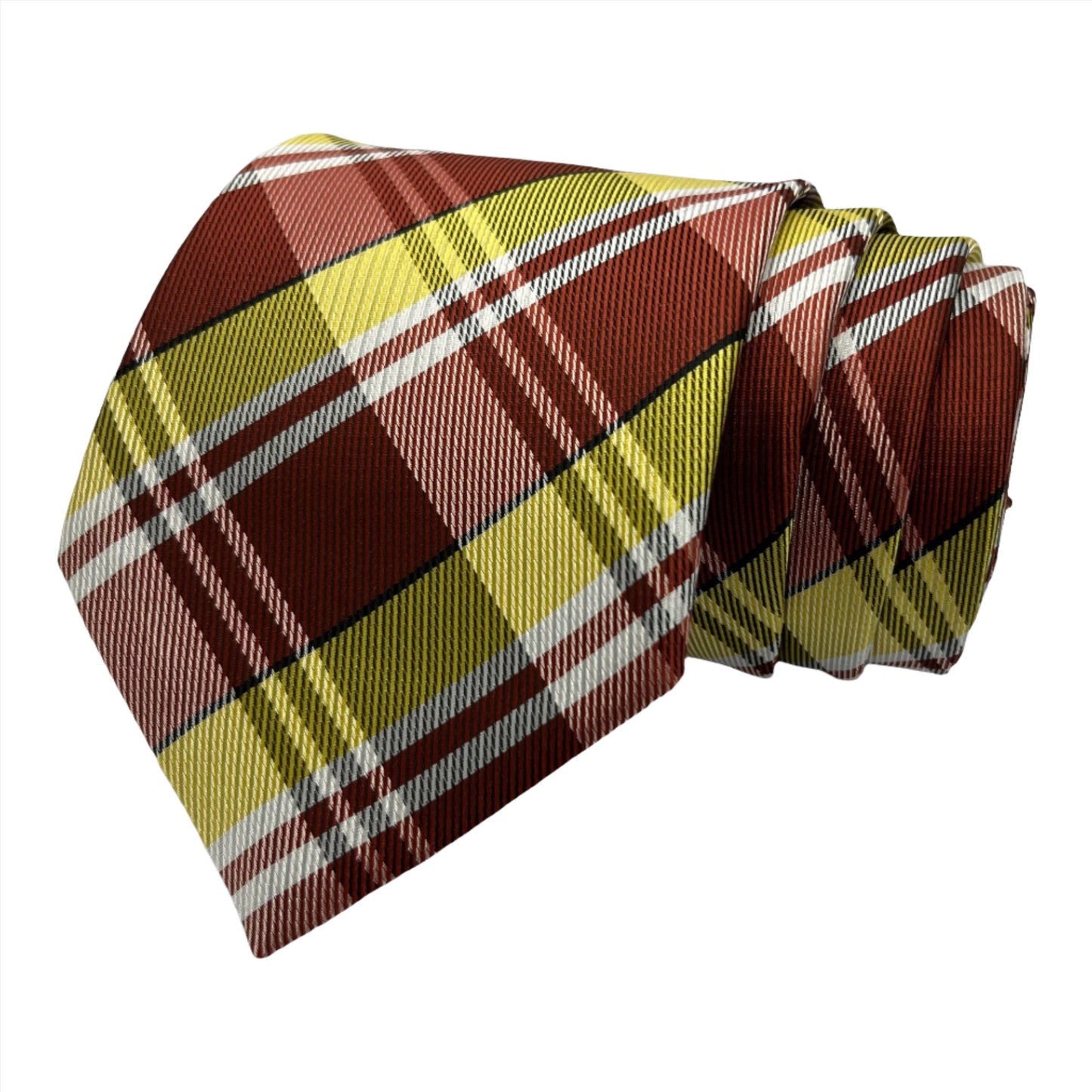 Rust And Yellow Check Tie