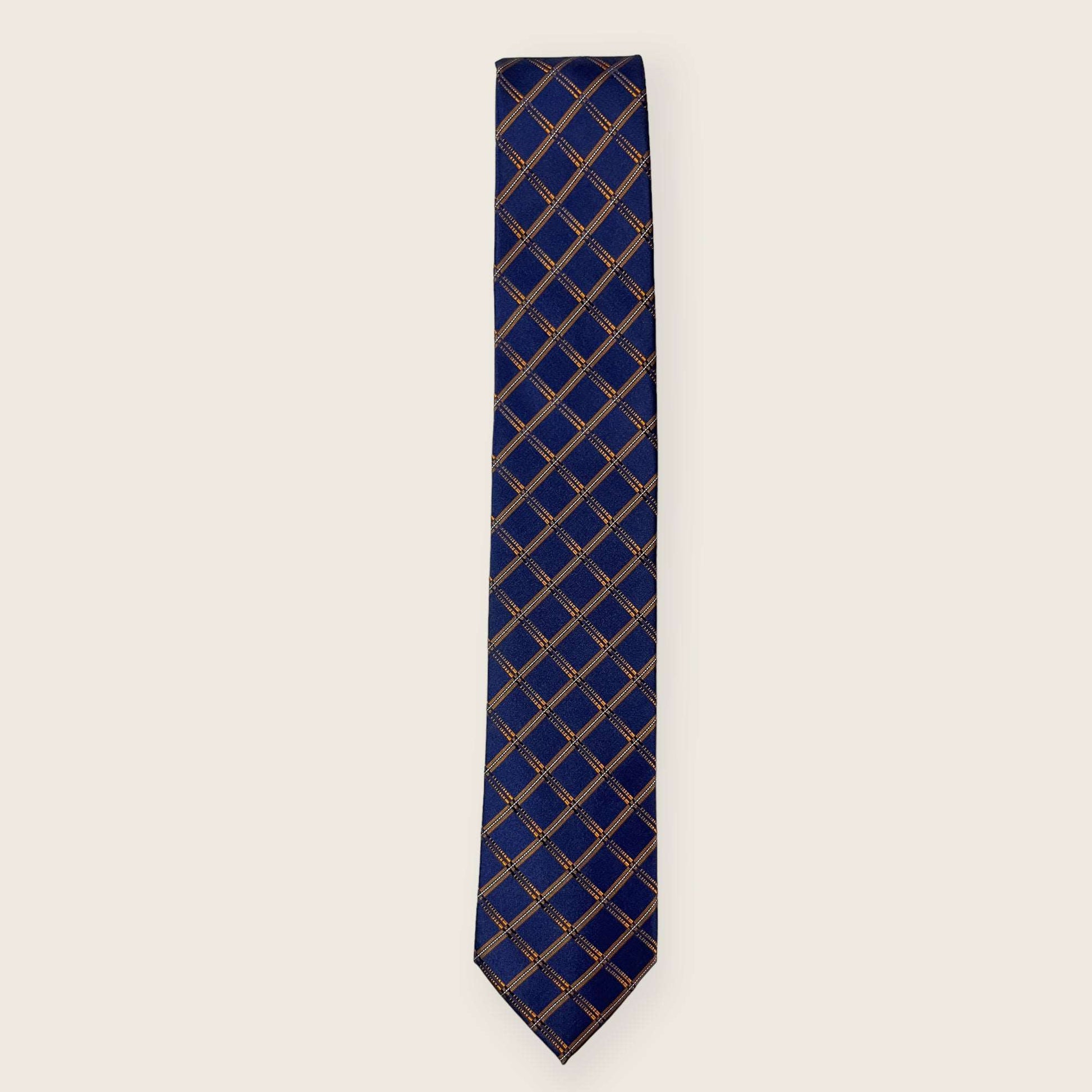 Blue And Orange Plaid Tie