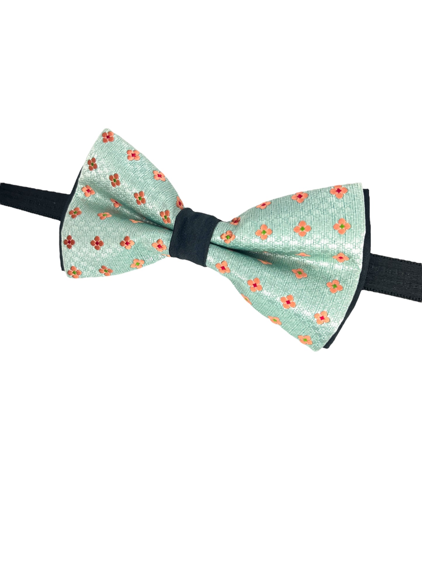 Pistachio Floral Double Layered Bowtie