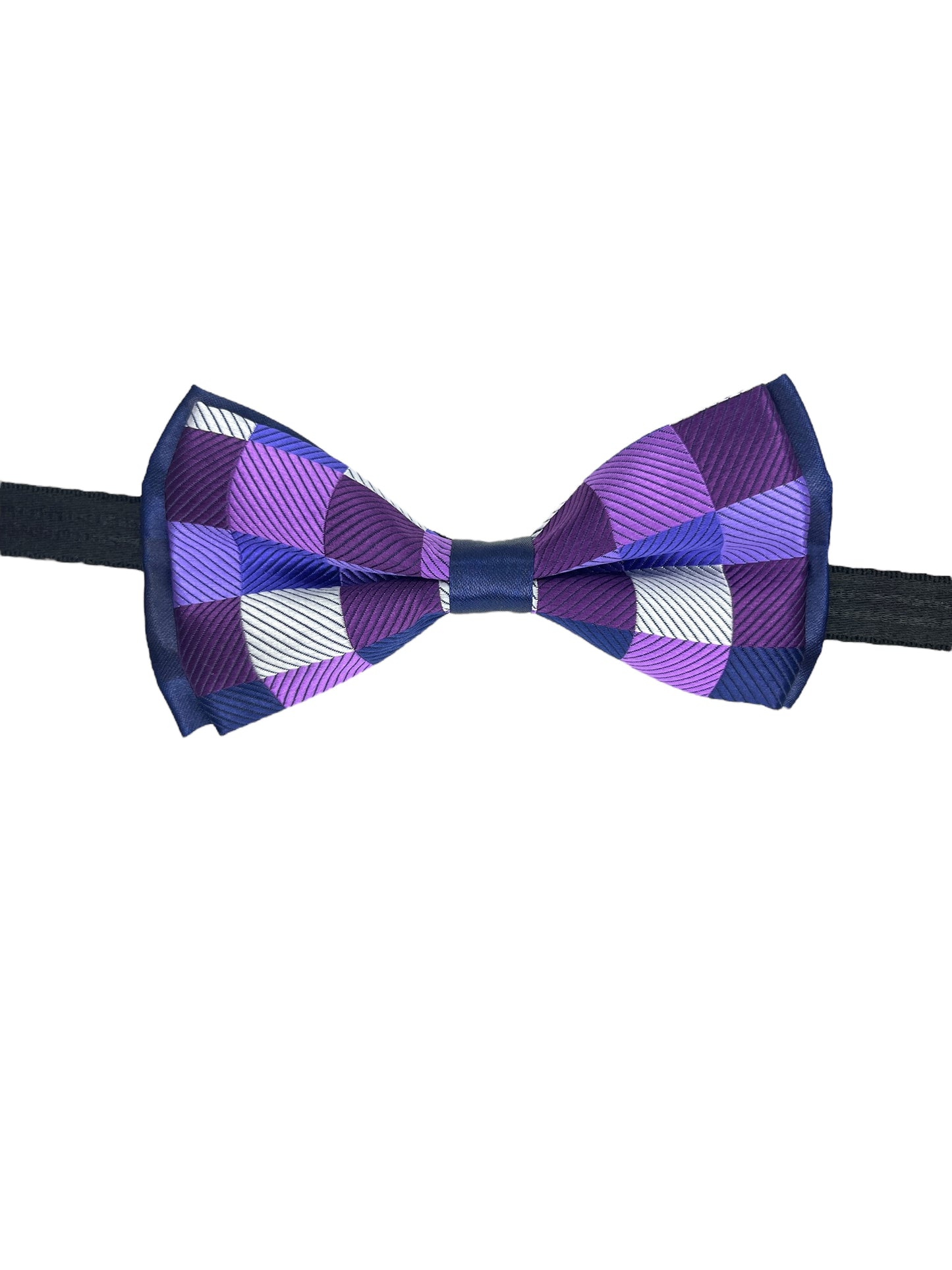 Purple Check Double Layered Bowtie