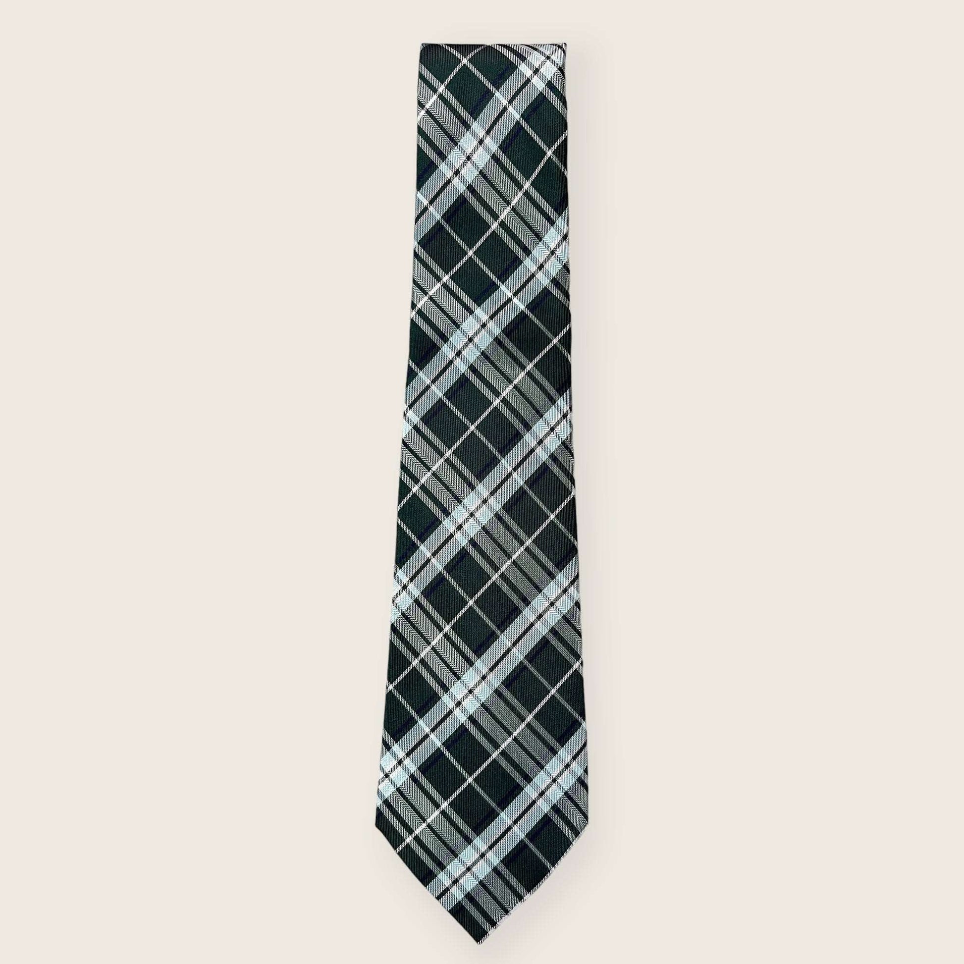 Bottle Green Plaid Tie